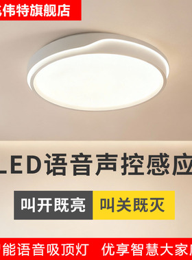 全光谱护眼LED智能语音吸顶灯无需连网声控遥控离线卧室客厅