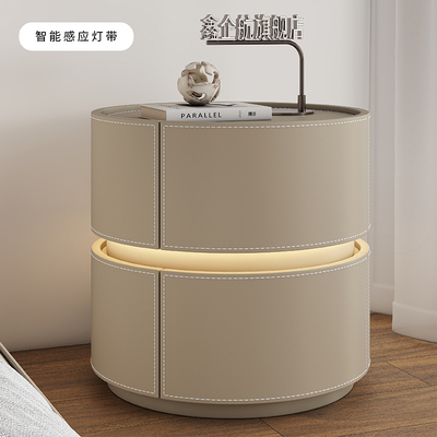 智能卧室床头柜实木床头置物架