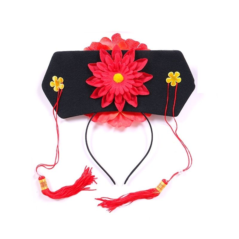 格格头饰格格帽女结婚接亲道具儿童清朝旗头民族生日装饰堵门道具