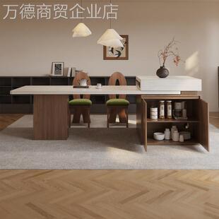 通用型家用古风台餐嵌桌一岩体入式带中蒸岛烤箱家用岛可伸缩餐板
