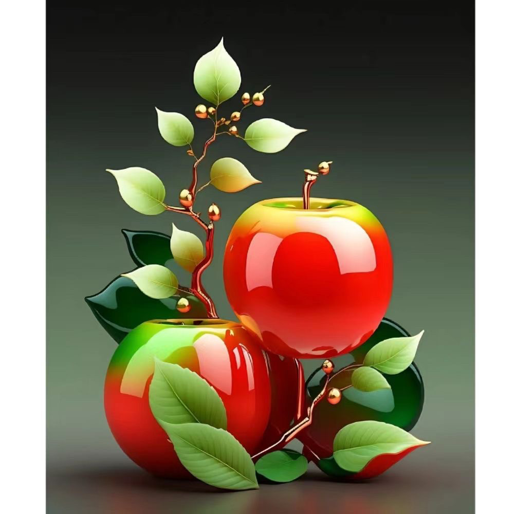 防水贴纸真立体苹果创意唯美艺术自粘室内家居餐厅出租屋装饰