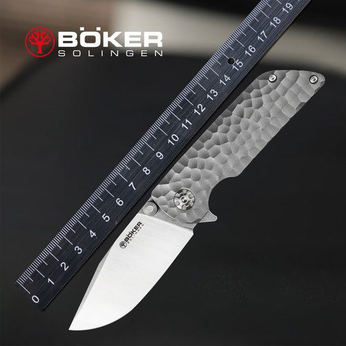 德国进口boker博克户外高硬度MagnaCut防身工具刀钛柄限量折叠刀