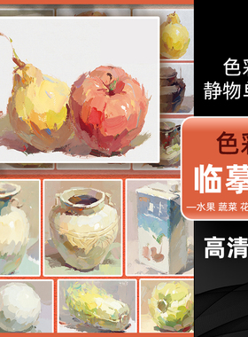 绘改变 2022色彩临摹卡色彩静物单体  零基础入门文创文艺术水粉手绘美术艺考高考高清精美教材教程创意8开原画手稿袋装