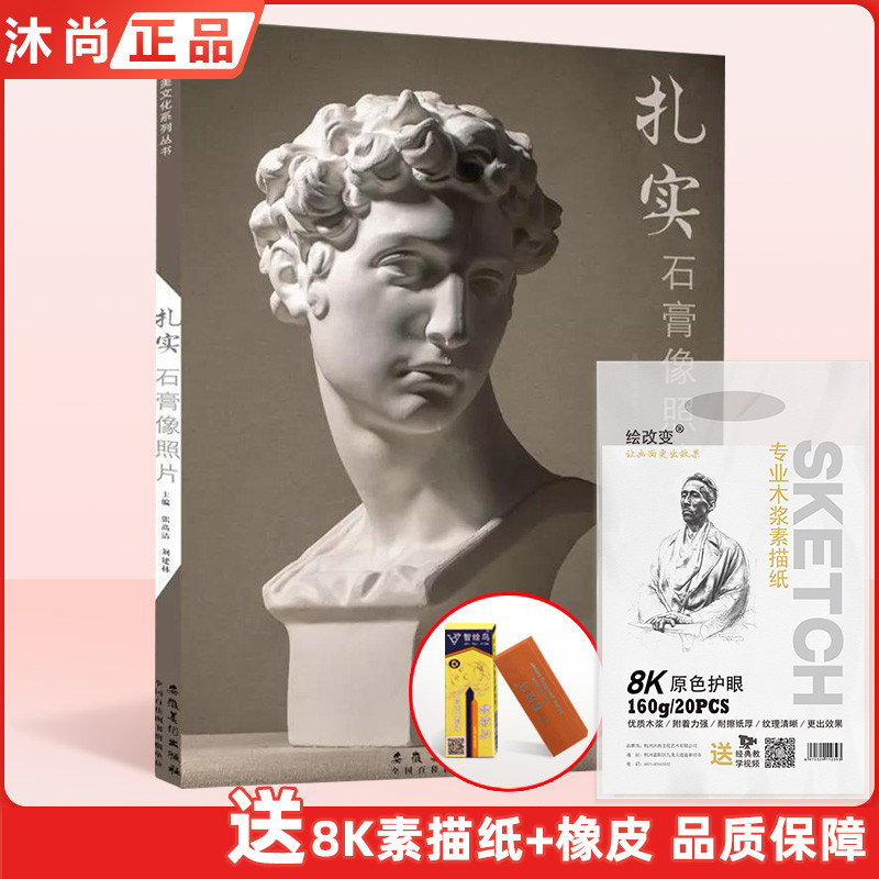 扎实石膏像照片 青美文化照片对画写生素描石膏人物头像肖像半身像