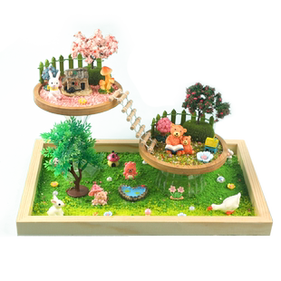 双层空中花园diy微景观手工材料包儿童创意奶油胶微场景桌面摆件
