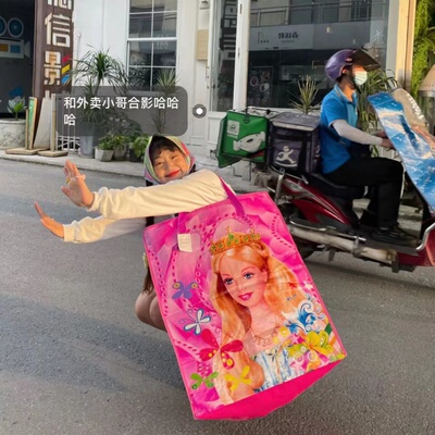 y2k芭比可爱大容量日系千禧辣妹超大号购物袋收纳袋小众土酷袋子