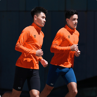 BODYWIT身体智慧赤乌2代男跑步速干保温透气运动立领高领长袖 T恤