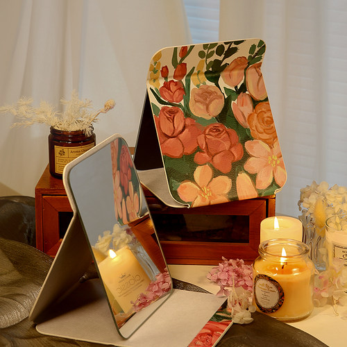 油画玫瑰折叠镜多款可选