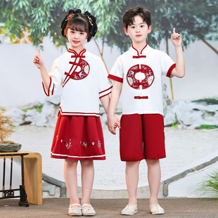 六一儿童唐装国学幼儿园中国风啦啦操毕业汉服小学生合唱服表演服