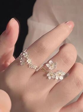 立体花朵茉莉花戒指树脂指环