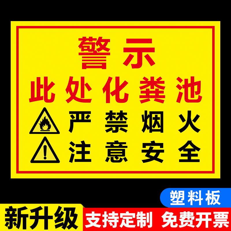 化粪池标识牌严禁烟火注意安全警示牌受限空间作业安全风险告知标志警示牌安全风险点作业警告标示牌定制