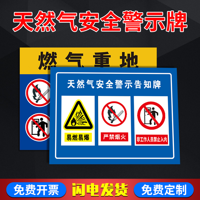 天然气安全警示告知牌易燃易爆严禁烟火非工作人员禁止入内燃气房设施重地闲人免进标志牌标识牌警告牌定制