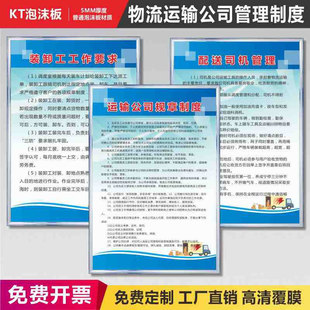 物流运输公司管理制度牌装卸工驾驶员岗位职责管理安全生产管理制度货物托运公司规章制度消防安全制度标语