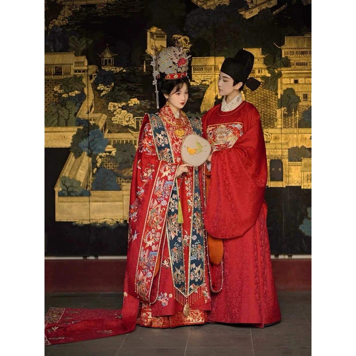 出租清欢纪汉服女明制婚服天赐良缘古典传统婚礼中式嫁衣拖尾礼服图片