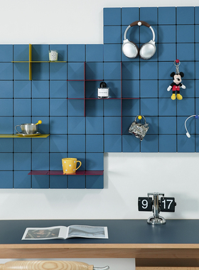 『号角屋 KUR!O置物架』设计师家用彩色上墙洞洞板墙面模块收纳架