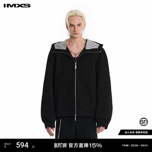 2025年新款 IMXS宽松空气棉廓形拼色连帽开衫 卫衣运动拉链外套秋季