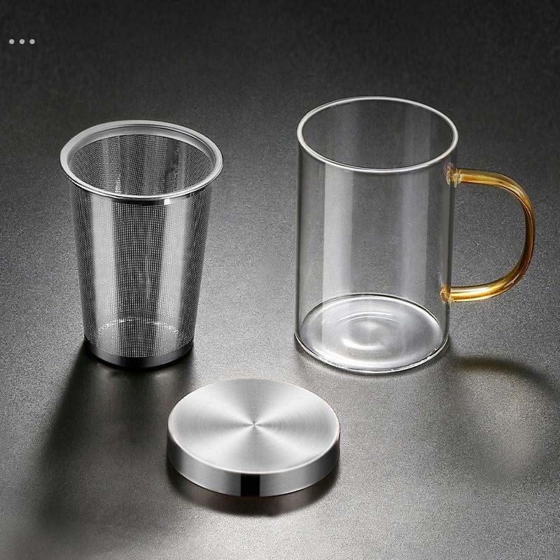 玻璃泡茶杯茶水分离过滤带把手男女办公室个人喝茶杯子家用花茶杯