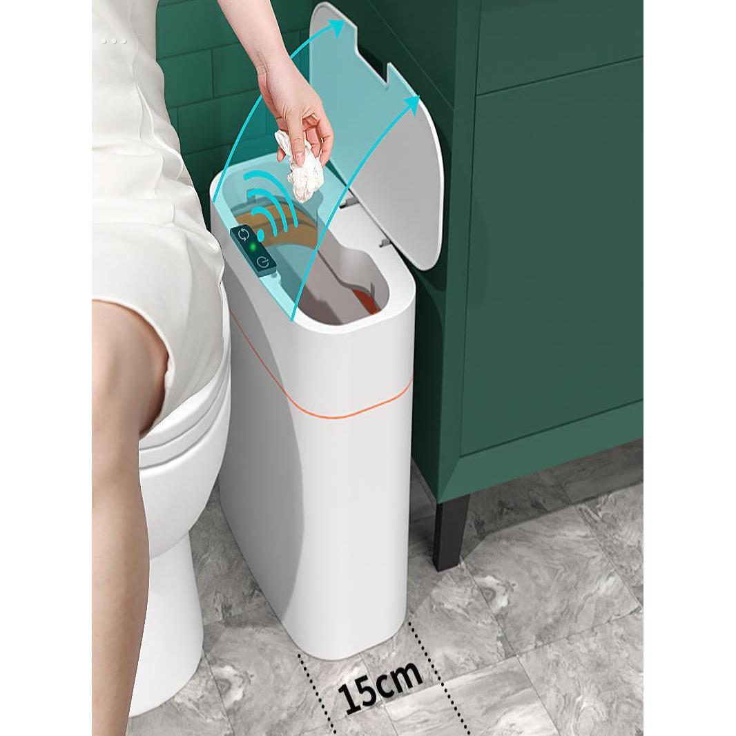新款2024智能感应式垃圾桶全自动家用客厅化妆室电动新版夹缝带盖