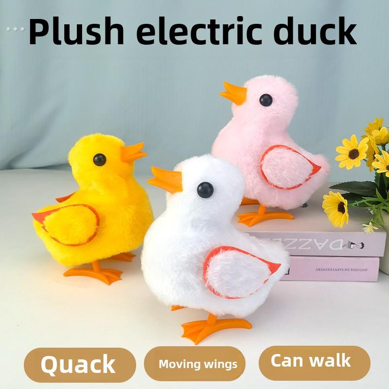 圣诞毛绒小鸡小鸭会叽叽叫拍翅膀彷真鸡毛绒宝宝玩具儿童电子宠物