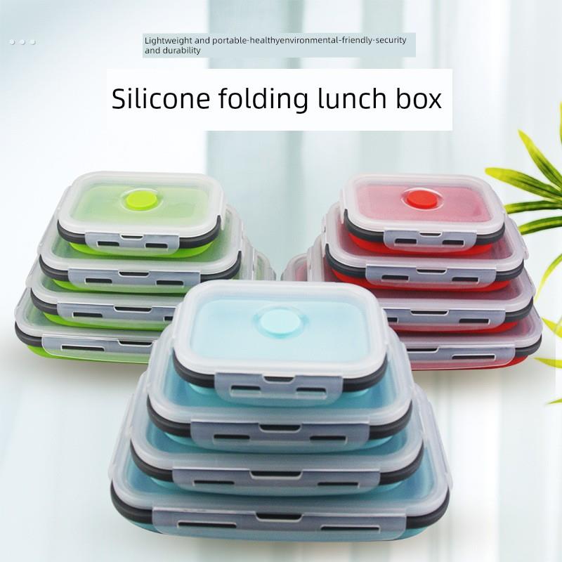 食品级硅胶可折叠碗便携式旅行方便面碗带盖户外野餐饭盒微波饭盒