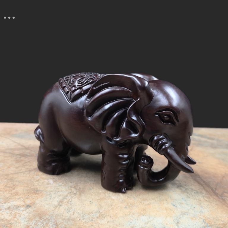 富贵吉祥大象款越南沉香木手把件木雕饰品家居摆饰木制工艺礼品摆