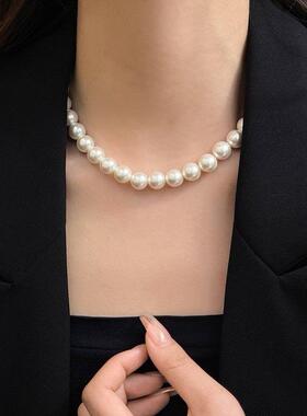 珍珠项链妈妈款爆款轻奢小众复古搭配脖颈链礼服韩系爆款高级女式