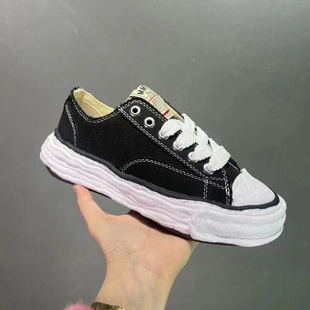 24s街拍MMY三原康裕开口笑溶解鞋余文乐同款帆布小众厚底情侣板鞋