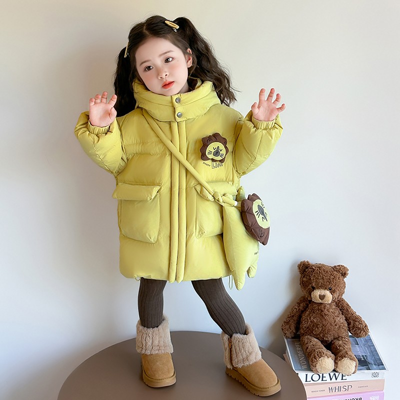 儿童羽绒服中长款2025新款洋气女童冬季外套白鸭绒女宝宝冬装女孩