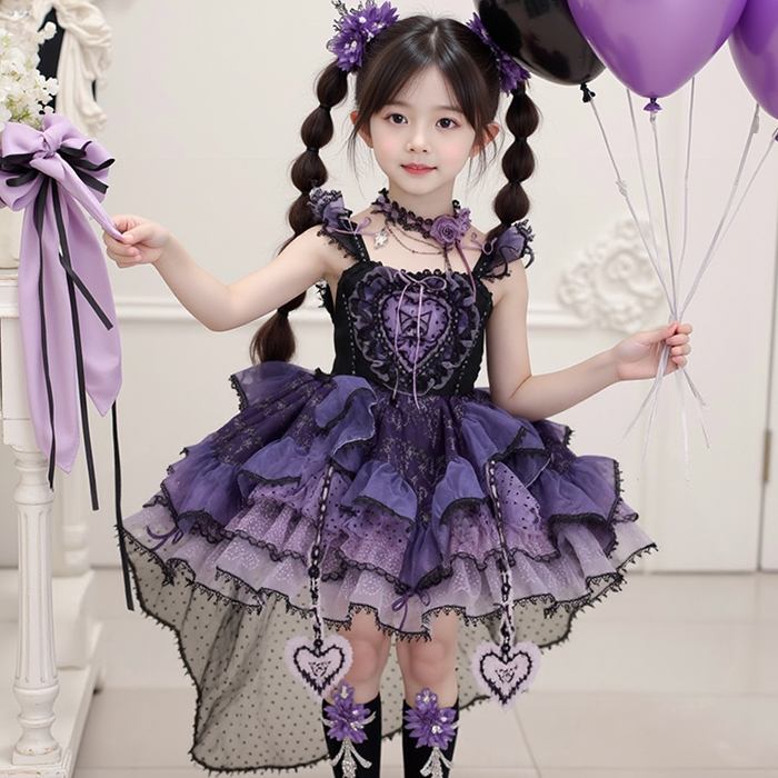2025春夏库洛米cos服公主裙摇滚甜心女童洛丽塔lolita生日礼服