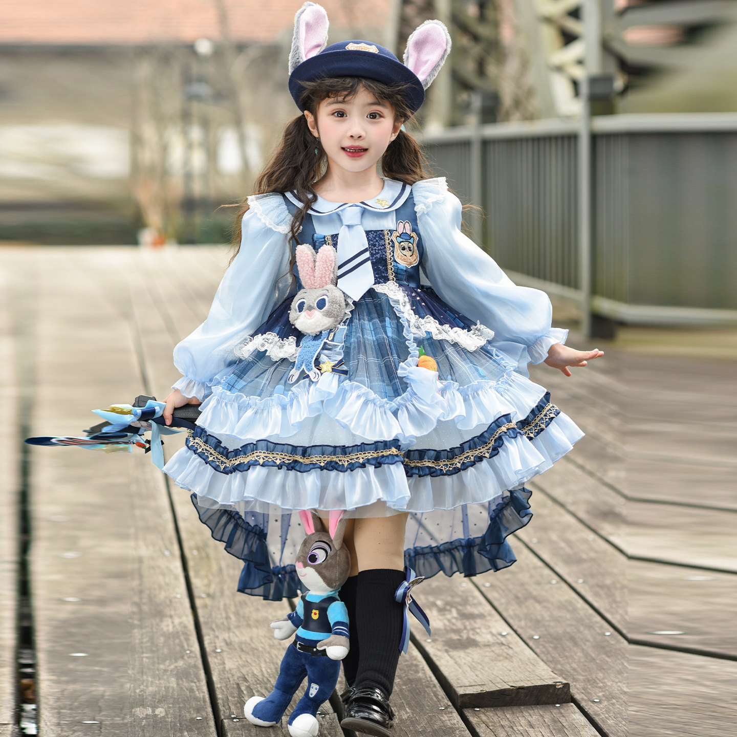 疯狂动物城儿童服装cos服女童兔子警官秋季衣服洛丽塔公主裙子秋图片