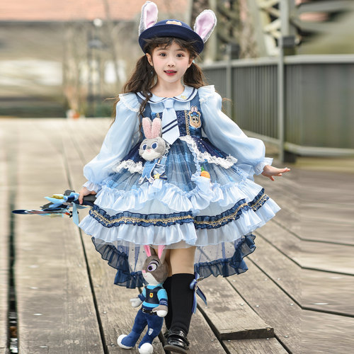 疯狂动物城儿童服装cos服女童兔子警官秋季衣服洛丽塔公主裙子秋