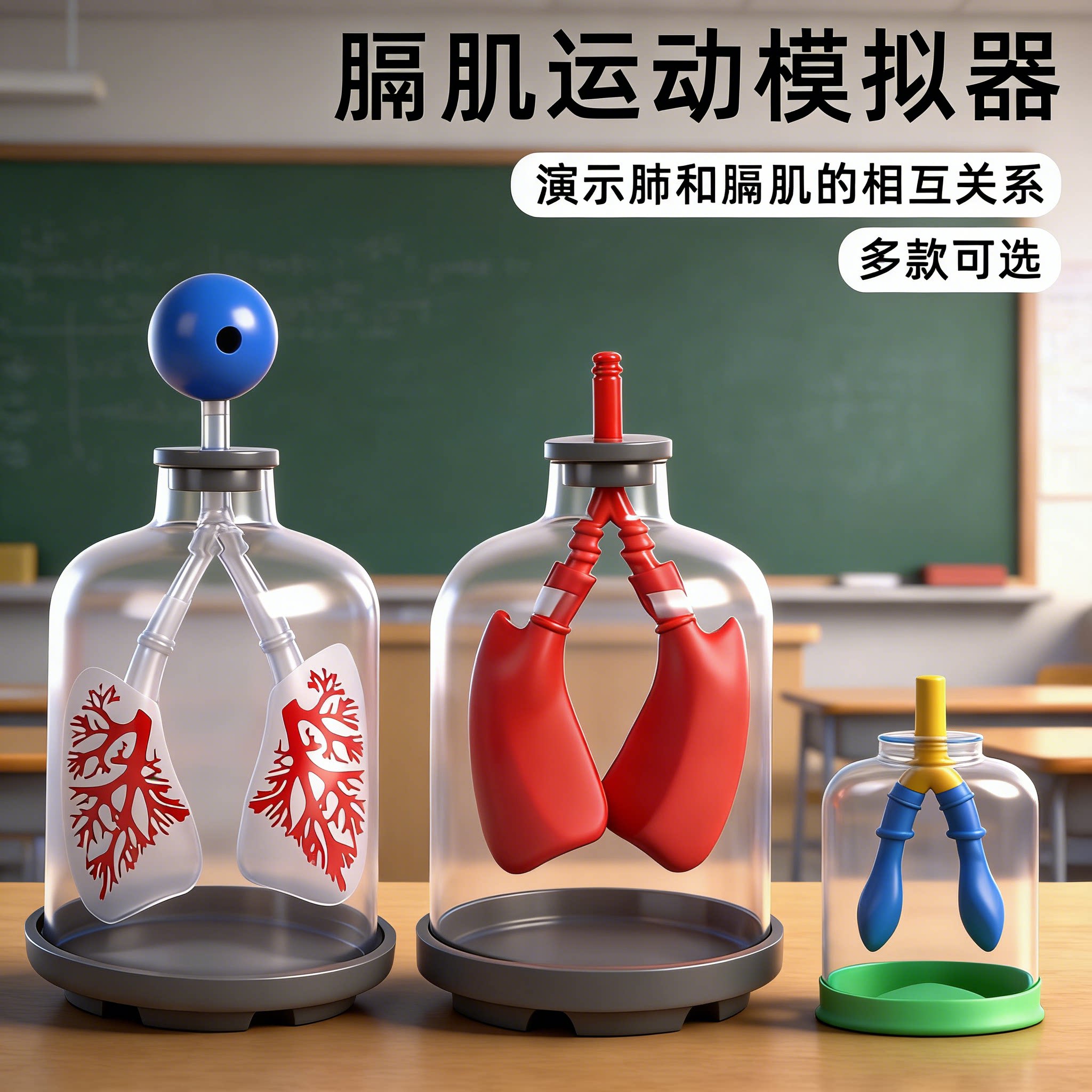 肺呼吸模型膈肌运动模拟器制作人体肺气体交换初中生物实验器材教学仪