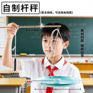 自制小杆秤材料包初中物理力学杠杆平衡条件原理应用科技小制作可标刻度科学科普手工教学演示仪器教具套装