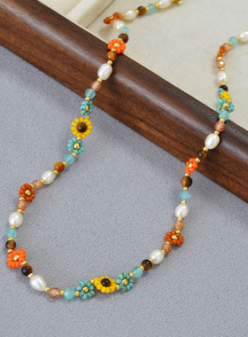 小众复古文艺油画风项链