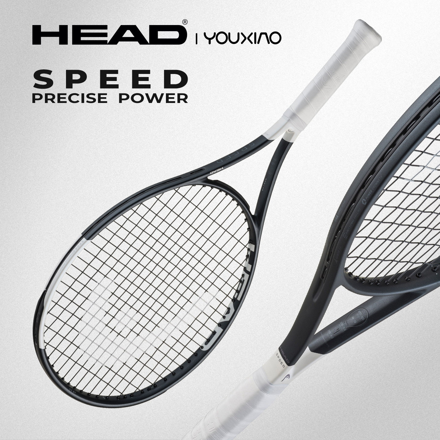 HEAD海德L5辛纳2026年新款黑白熊猫拍 小德网球拍SPEED全碳素专业
