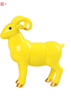 陶瓷珍藏版三羊开泰补角风水摆件客厅酒柜家装饰品办公室开业乔迁