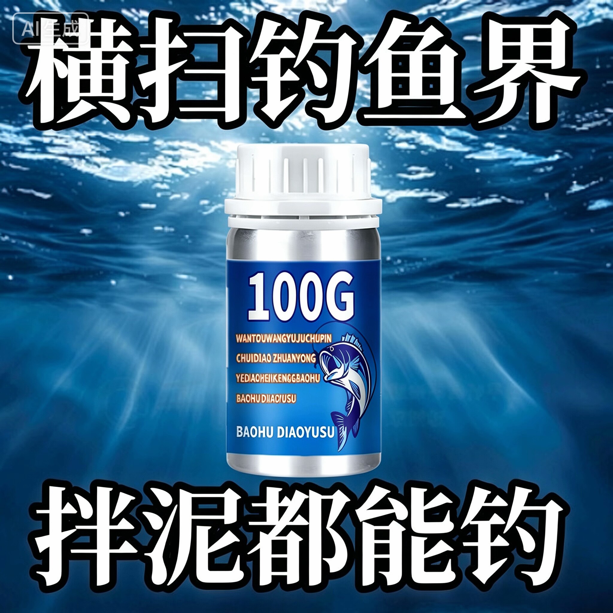 100G钓鱼小药诱鱼素鲫鲤青草鲢鳙鱼饵窝料诱食开口信息素浓缩粉剂