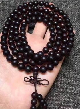 岱之檀 印度小叶紫檀 陈年老料 108颗佛珠高密度油润细棕眼