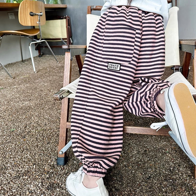 韩国女童运动裤春秋款2025新款洋气条纹束脚裤秋季卫裤儿童裤子潮,童装/婴儿装/亲子装,裤子,淘宝优惠券,粉丝福利购,淘宝优惠卷