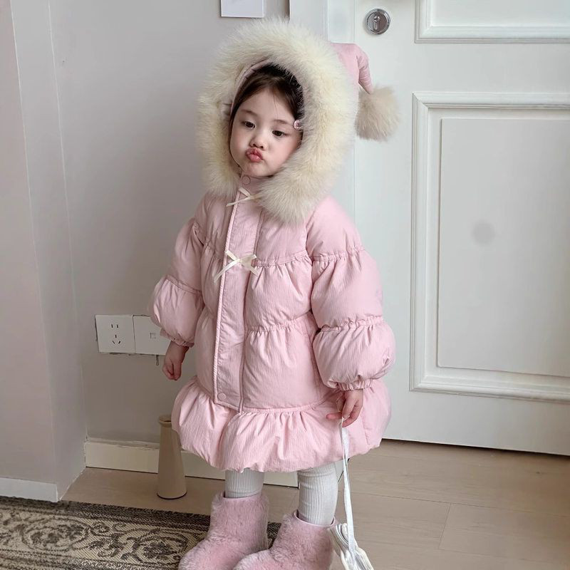 2025年冬季儿童羽绒服新款女童中小童童装韩版90白鸭绒羽绒服棉服