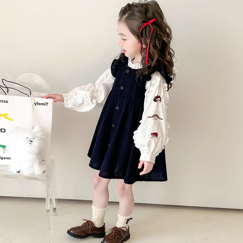 女童春秋裙子套装秋装2025新款儿童洋气秋季连衣裙宝宝丸子两件套