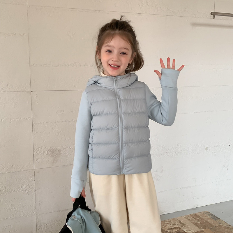 女童轻薄羽绒服2025新款90绒连帽