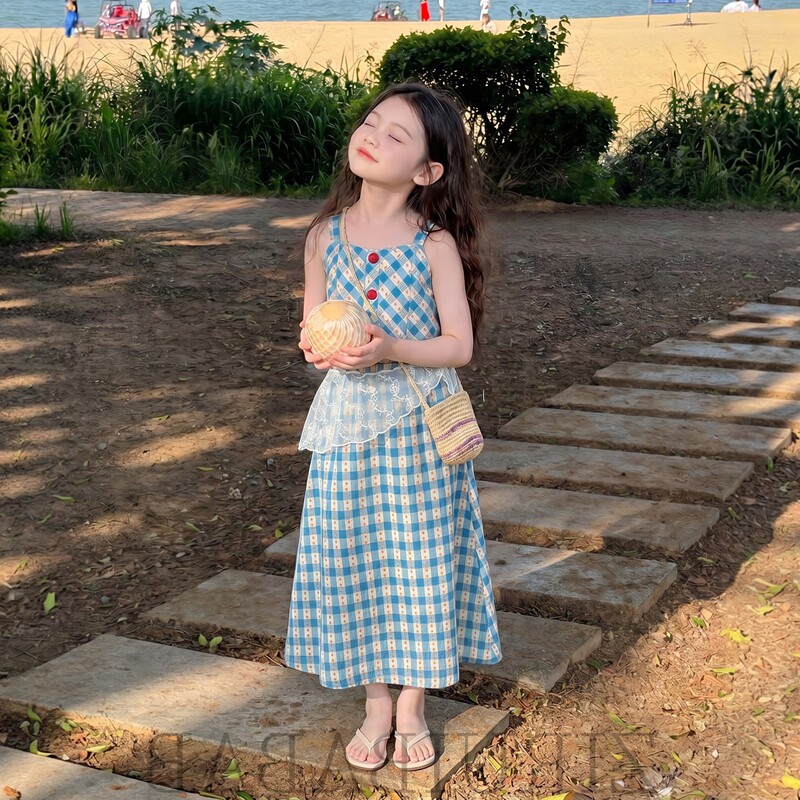 女大童夏季背心裙套装度假风