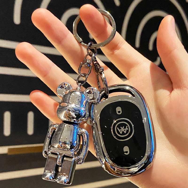 适用爱玛电动车钥匙套泡泡小鸟台铃电瓶车遥控器保护包简约男女扣