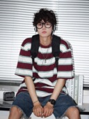 体恤衫 美式 潮牌情侣学生撞色宽松圆领休闲半袖 t恤男夏季 条纹短袖