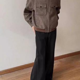 威尔士亲王千鸟格哈灵顿夹克外套男女秋冬短宽立体剪裁小香风上衣