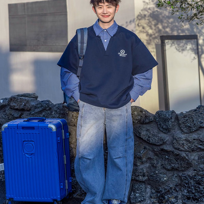 日系复古字母印花短袖卫衣