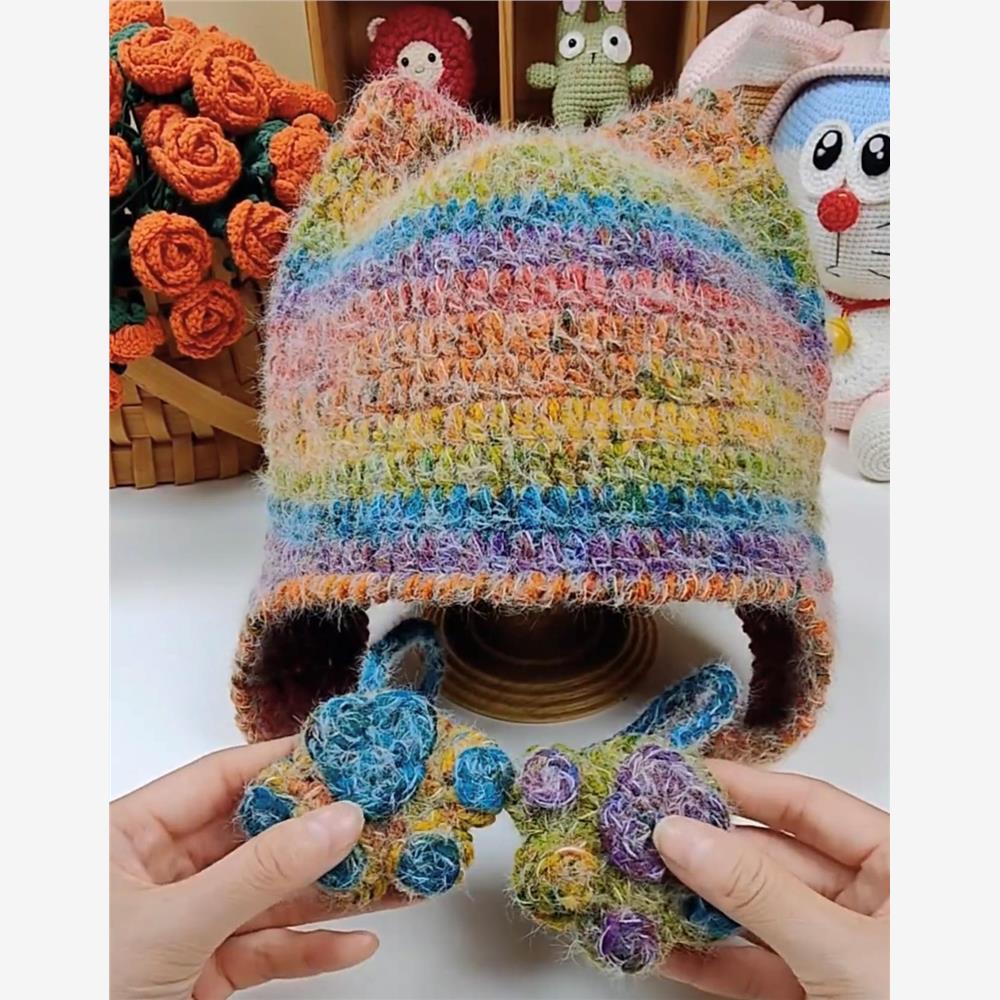 抖音同款新款彩色毛线DIY