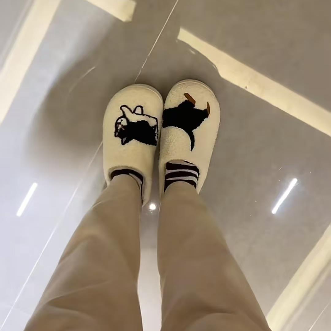 卡通腊肠狗棉拖鞋创意情