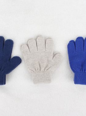 100%山羊绒 儿童五指羊绒手套 纯羊绒柔软舒适百搭   三双的价格